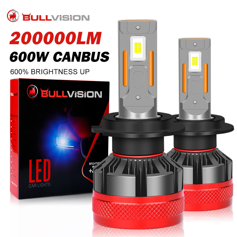 Bullvision H7 Led Canbus Car Headlight Bulbs 600W 200000LM H4 Led
