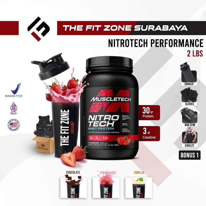 ORIGINAL  Muscletech Nitrotech Whey Protein 2.2 Lbs Whey protein Isolate + Whey protein