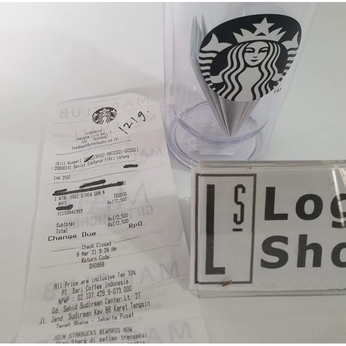 BelanjaHemARt- Starbucks Tumbler Transparan Tosca Original