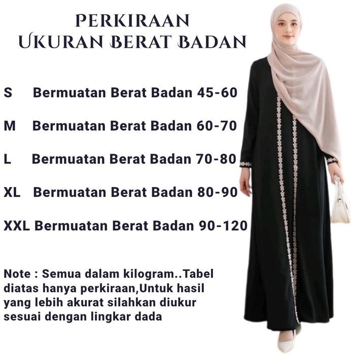 KirimCpT- Farzola Abaya Bordir Polos Gamis Hawa 165 Hitam Lembut Bahan Jetblack Saudi High