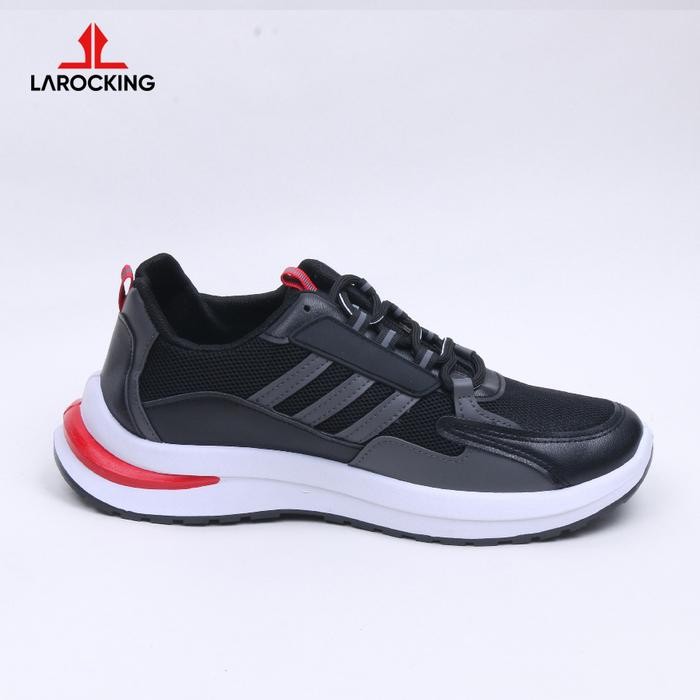 Larocking - Nova Hitam Abu Sepatu Sneakers Casual Gym