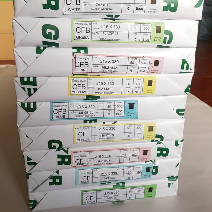 x1y5- Ncr Gs Green Star Bottom Kuning F4 Kertas Karbon Nota Kontan