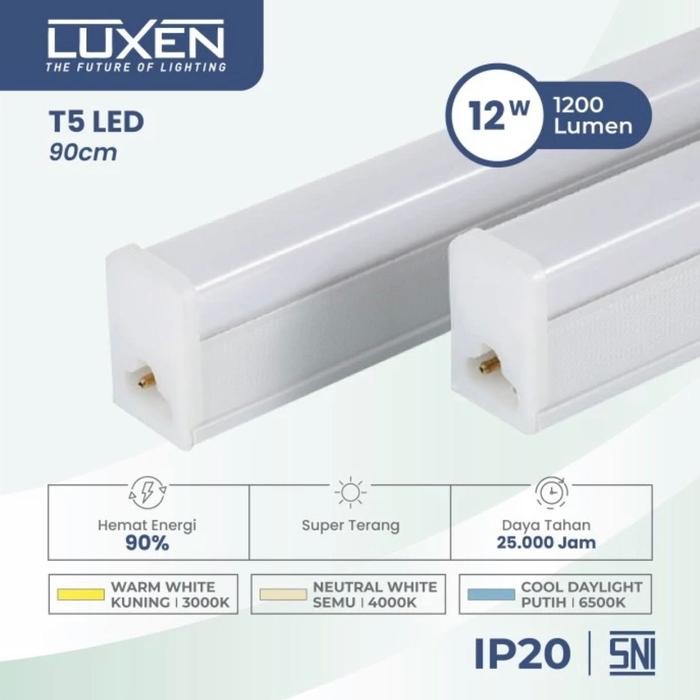 Terlaris LAMPU TL T5 LED 12Watt luxen (90cm) SALE