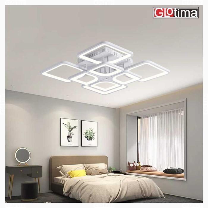 Banyak Dicari Lampu Plafon Gantung Kotak Led Modern Ceiling Lamp Remote App Dimmable Terlariss 