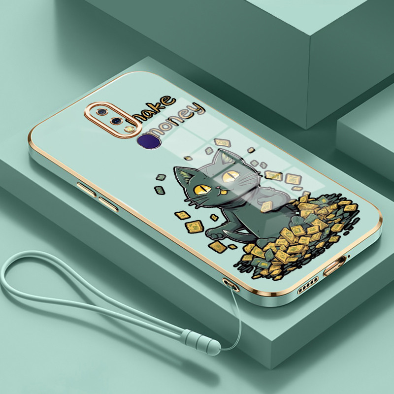 Casing Untuk OPPO F11 F11 Pro Case Casing HP Softcase Tali gantungan berlapis silikon mewah Kasing P