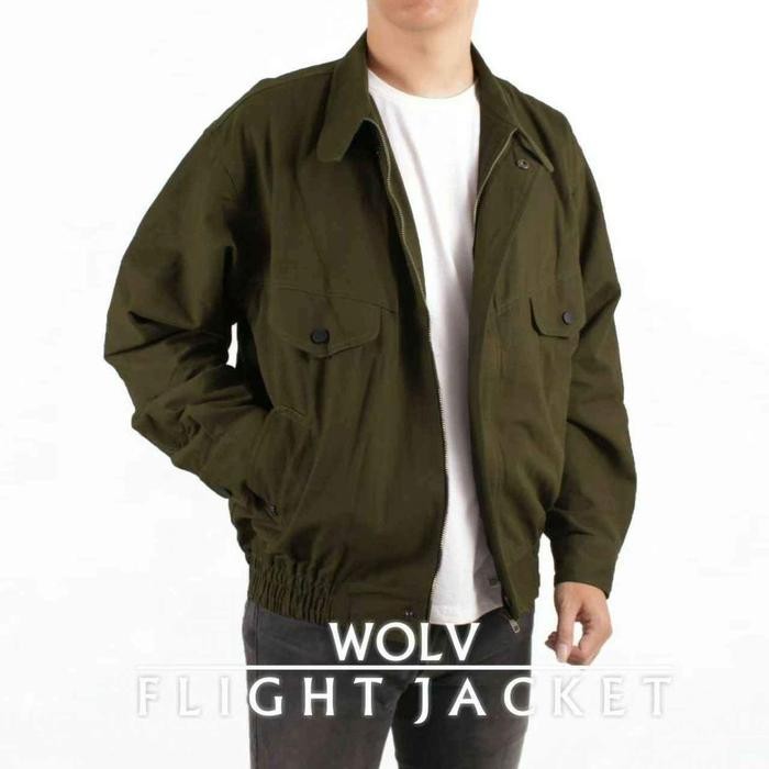 JAKET FLIGHT PRIA ORIGINAL / JACKET DISTRO KEREN CASUAL / HIJAU ARMY