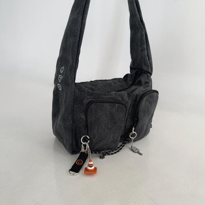FAITH FADE - Denim Canvas Sling Bag (Black)