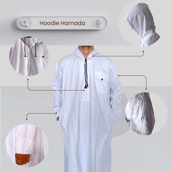 BAJU JUBAH GAMIS HOODIE TUDUNG PRIA DEWASA HAMADA MATT KATUN MINYAK