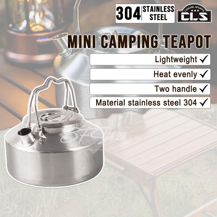 Teko Kettle Camping 1 Liter Teko Stainless Steel 304 Teko Handle Cls Alat Masak Camping Gear Teko