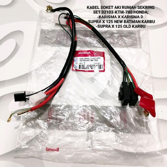 READY Terlaris KABEL SOKET SOCKET AKI RUMAH SEKRING SEKERING SET 32103-KTM-780 ASLI HONDA KARISMA X