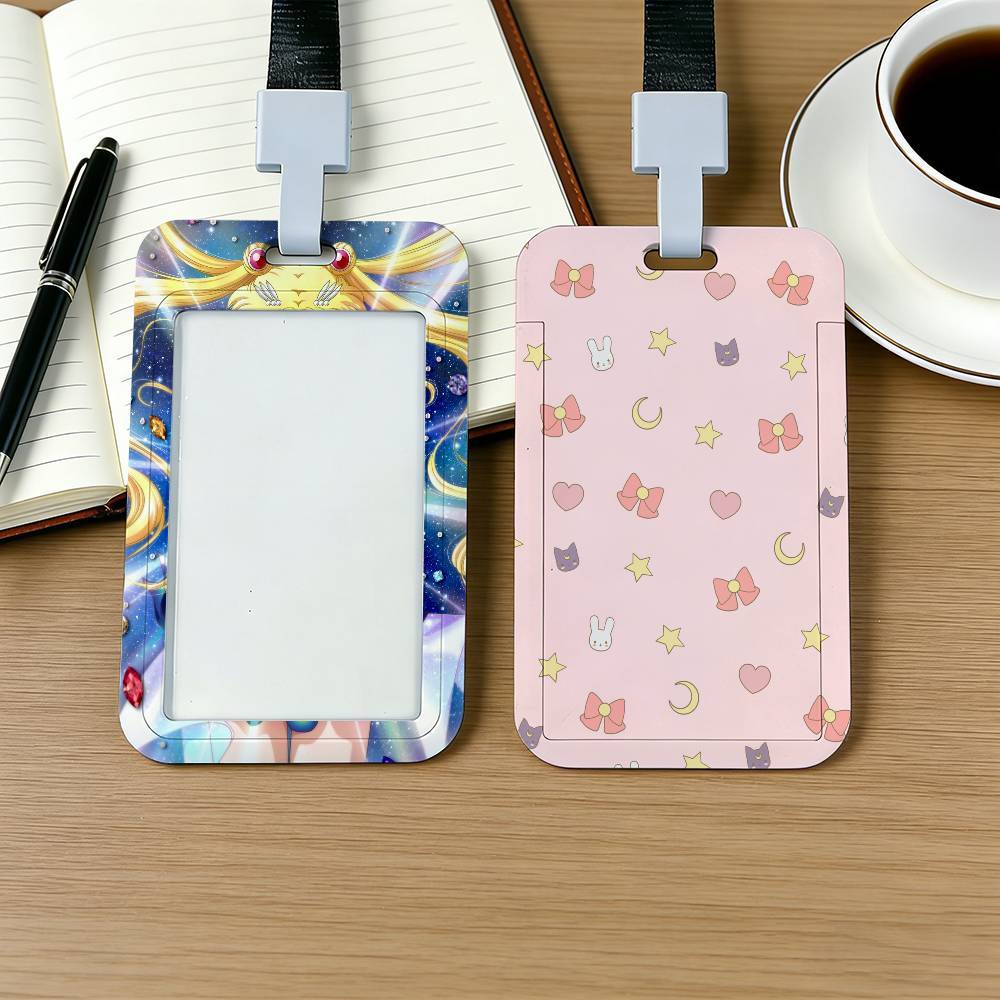 Anime S-Sailor M-Moon Card Cover Bag Business Work Name Card Badge Holders Unisex Credit Card