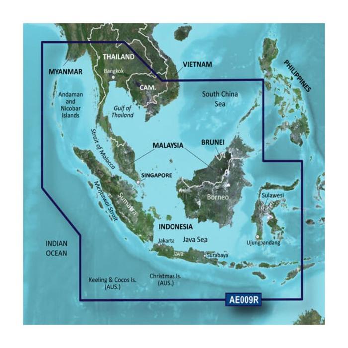 Garmin Bluechart G3 - peta laut original - barat+tengah