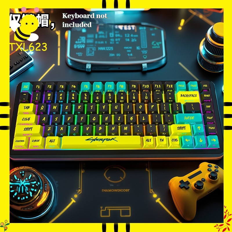 129 Keys Cyberpunk Keycap Cherry Profile Side Engraved Translucent Keycaps Pbt Custom Adapted