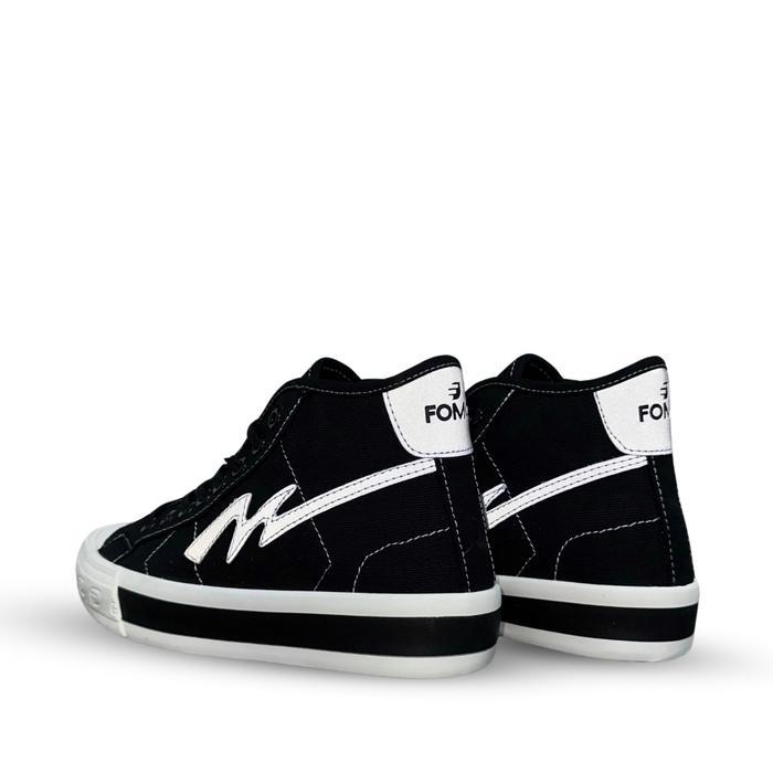 Terlaris Sepatu FOMO Mono High Cut Black Silver Reflektif Series 36-44 - FOMO. Footwear Canvas