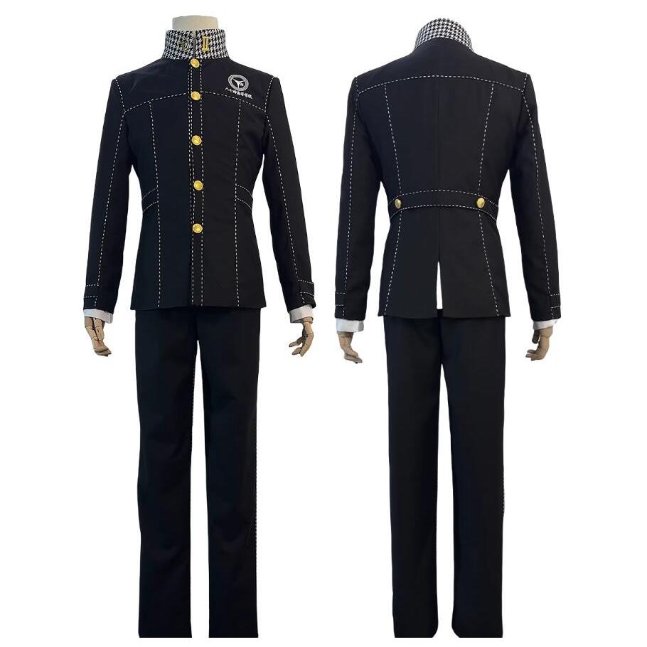 Anime Mens Yu Narukami Outfit Cosplay Costume School Uniform Coat Shirt Pants Halloween Christmas