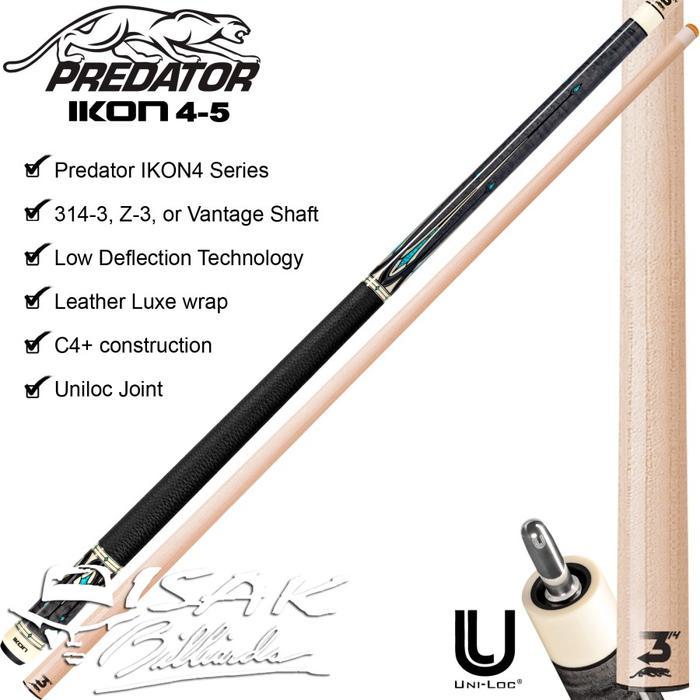 Predator Ikon4-5 Uniloc Low Deflection Billiard Cue Stick Stik Biliar