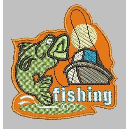 ADVF-25 FISHING KAPAL MANCING PATCH BORDIR LOGO