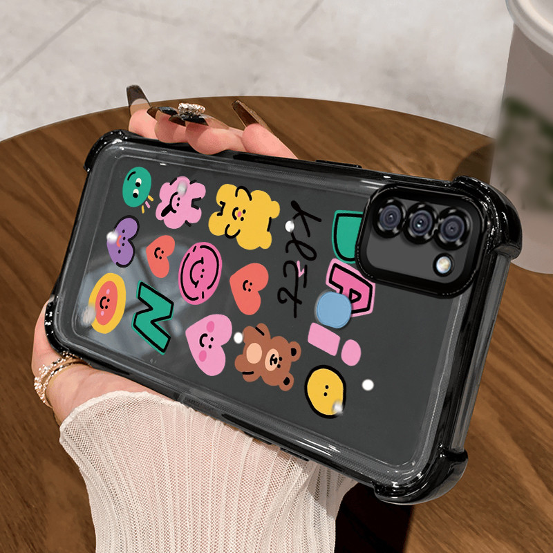 Casing Hp untuk Samsung A11 M11 Case Casing pola Karakter yang unik Kesing empat Anti Drop sudut Kas