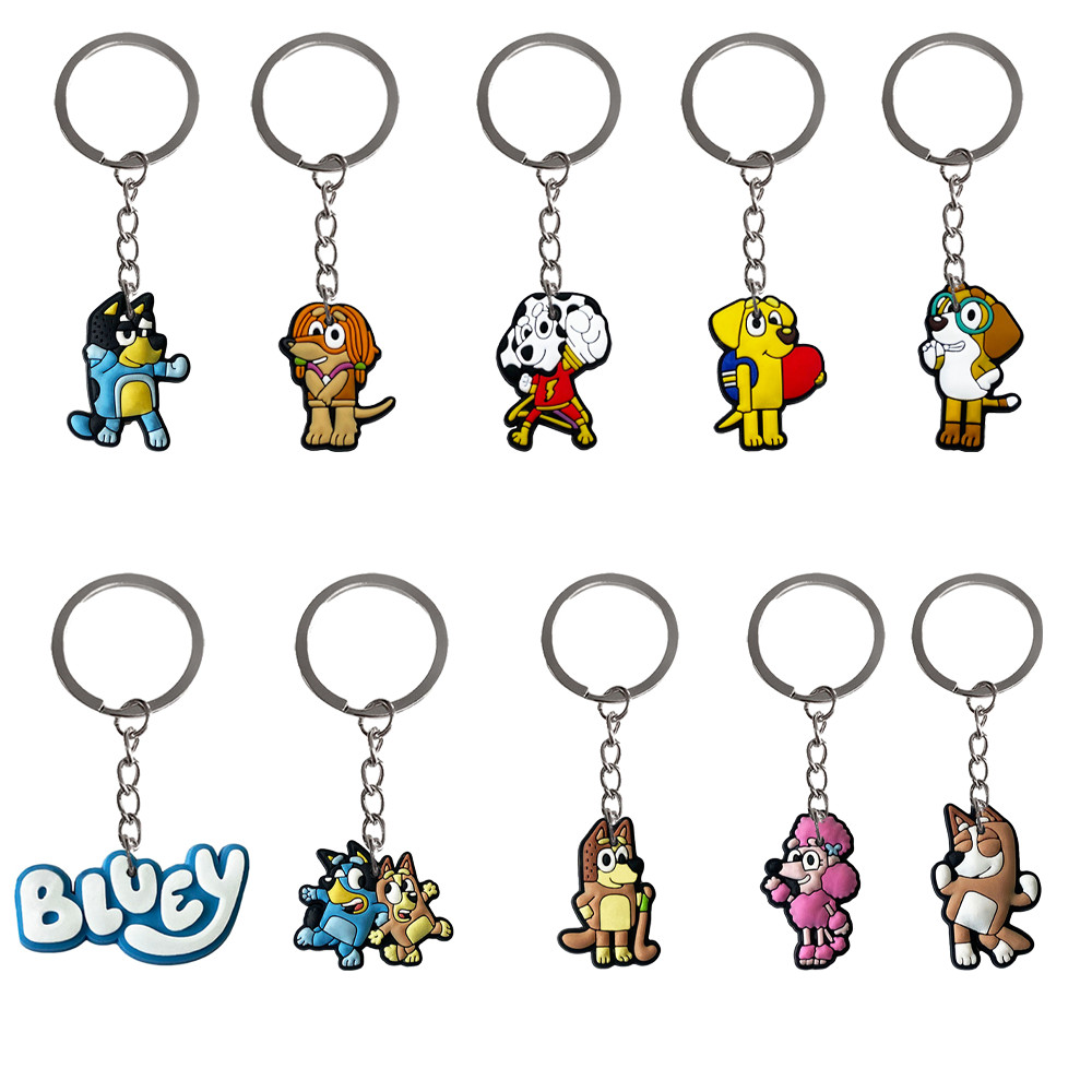 Cartoon Bluey Theme Keychain Party Favors Seal Keychain Classroom School Rewards Prizes Goodie Bag