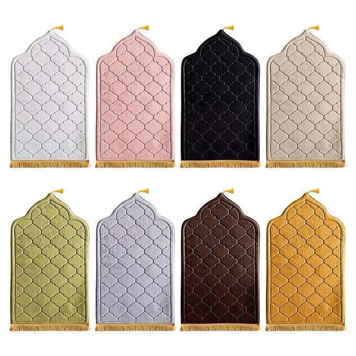 TERUJI Sajadah Kubah Tebal Lembut dan Empuk Memiliki Bahan Busa Serat Motif Polos Warna Dengan