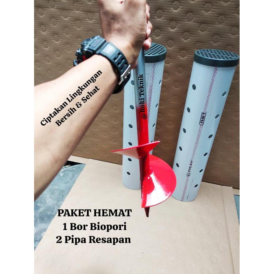 PERLENGKAPAN BIOPORI / ALAT PEMBUAT SUMUR RESAPAN BOR BIOPORI SET