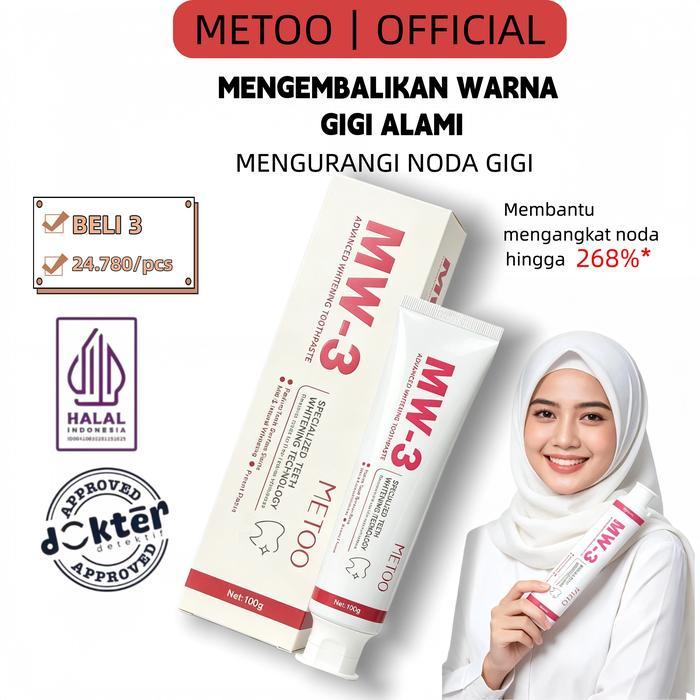 METOO PASTA GIGI MW3-BPOM-pemutih gigi/Bebas Sensitif/Gigi /Bebas Karang Gigi/Pasta Gigi