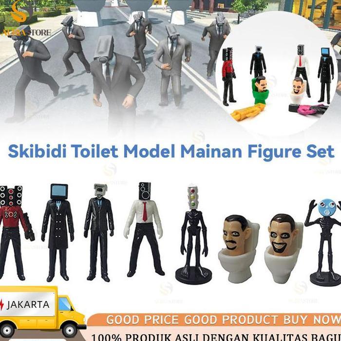Ready 9Pcs Skibidi Toilet Action Figure Speakerman Tv Man Monitor Man Model Boneka Mainan Untuk