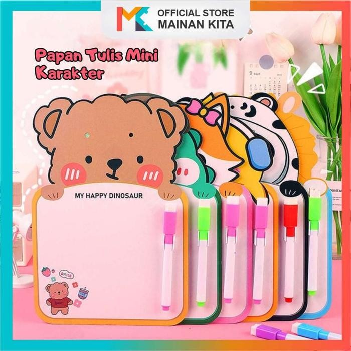 

New MK633 Papan Tulis Mini Anak Motif Kartun Lucu Gratis Spidol Bisa Dihapus dan Digantung -