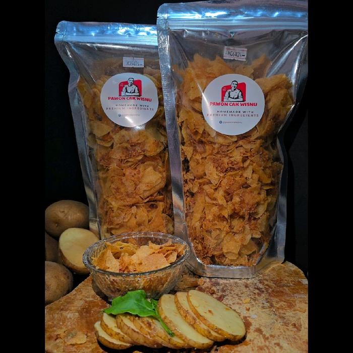 

KERIPIK KENTANG EBI PREMIUM HOMEMADE POUCH 200 GRAM SNACK CEMILAN ASIN GURIH CRISPY