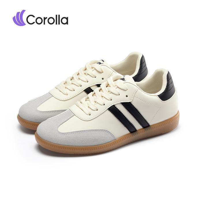 COROLLA Sam-ba Sepatu Sneakers Pria Sepatu Kerja Fashion Berkualitas Tinggi Warna Hitam Cream Samba