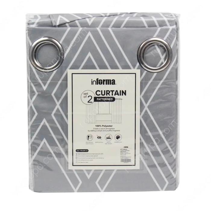 SIAPKIRIM GORDEN/CURTAIN ABU INFORMA MURAH READY STOCK