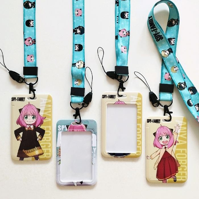 

Anya Forger Spy x Family Anime ID Card Holder Lanyard Name Tag Gantungan Kalung Wadah Kartu Nama