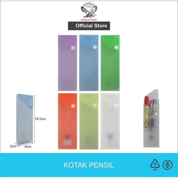 

EAGLE Kotak Pensil Plastik Transparan / Tempat Pensil / Tepak Pensil / Plastic Pencil Case