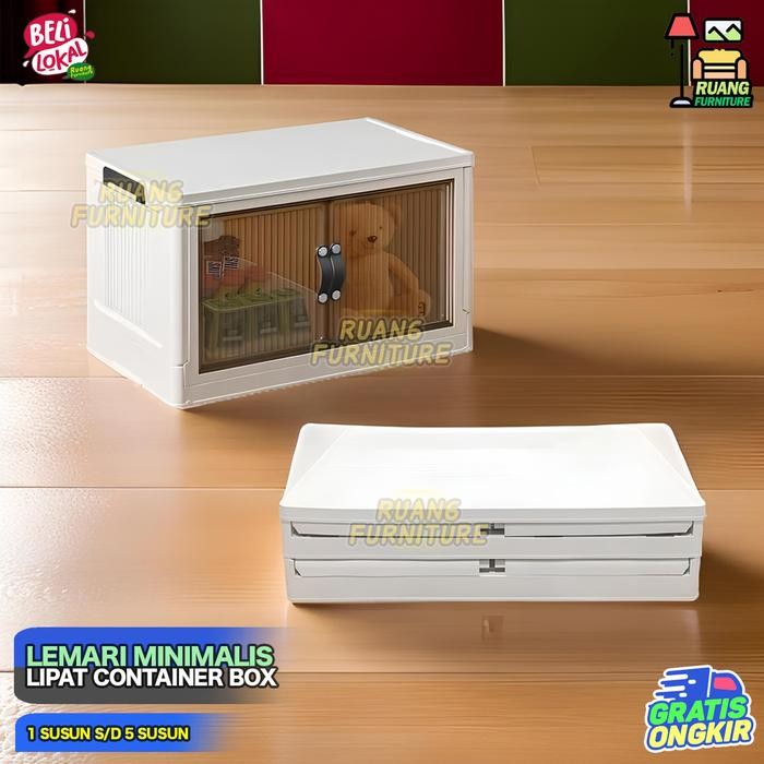 Container Box Lipat Lemari Susun Plastik Serbaguna Fawsline Lemari Lipat Lemari Serbaguna