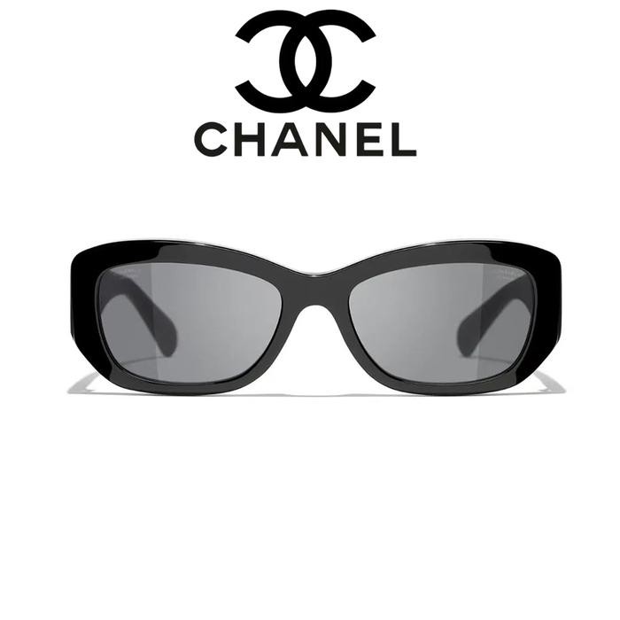 100% OriginalKacamata Hitam Chanel Oval Sunglasses Polygon Ch2660 Kacamata Anti Uv Untuk Polished