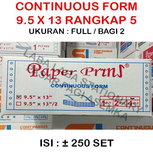 

Pilihan- Continuous Form Merk Paper Print 9.5 X 13/2 // 13 Rangkap 4