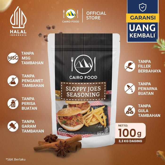 

TERLARIS Bumbu Sloppy Joes Sehat Tanpa MSG, 100% Rempah MurniCoFood - 100 gram READY STOCK
