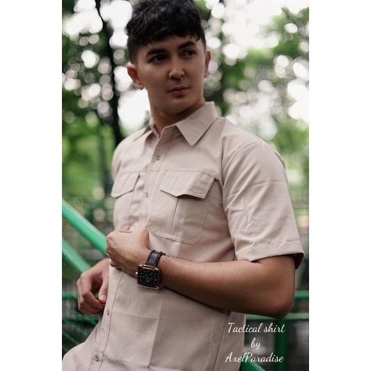 KEMEJA TACTICAL KEMEJA TAKTIKAL PDL PNS PUTIH LENGAN PENDEK TEBAL