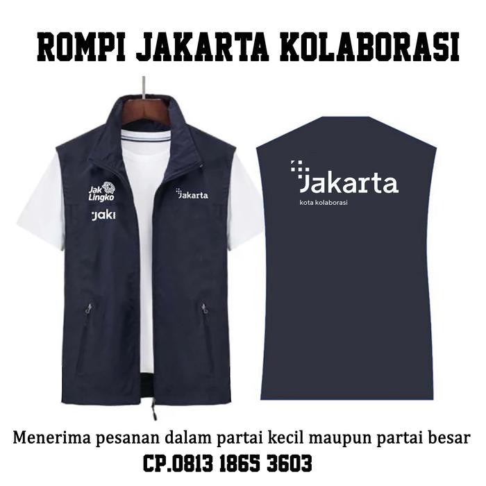 Pilihan- Vest Rompi Jakarta Kota Kolaborasi Warna Biru Dongker