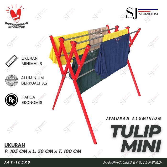 Lion Star House - - Jemuran Baju / Jemuran Pakaian / Rak Handuk Bayi - Aluminium Merah - 105 Cm /