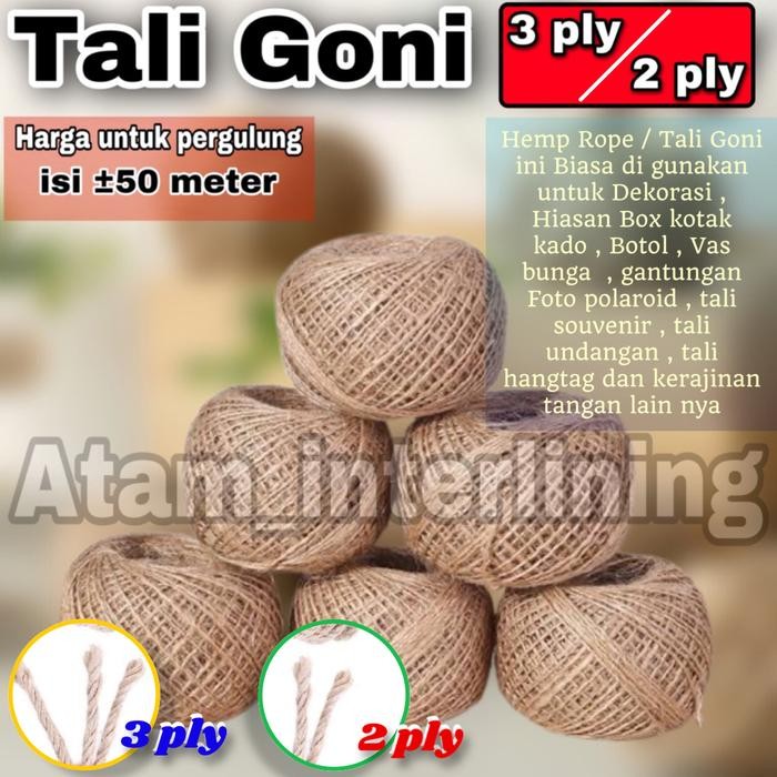 

New Tali Goni Rami Vintage 3 ply Tali Polaroid Hemp Rope 3ply Roll