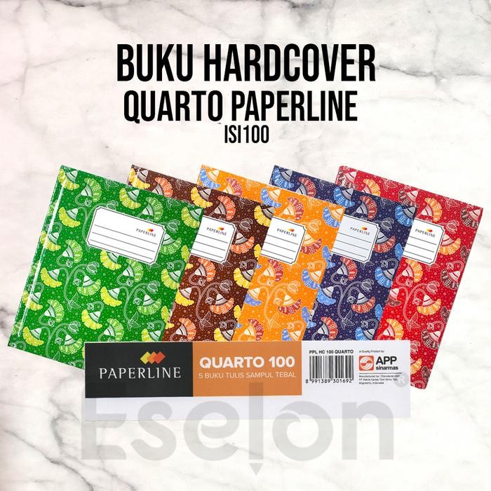 

New Buku Tulis Hardcover Quarto Paperline 100lembar /Kuarto 100lbr