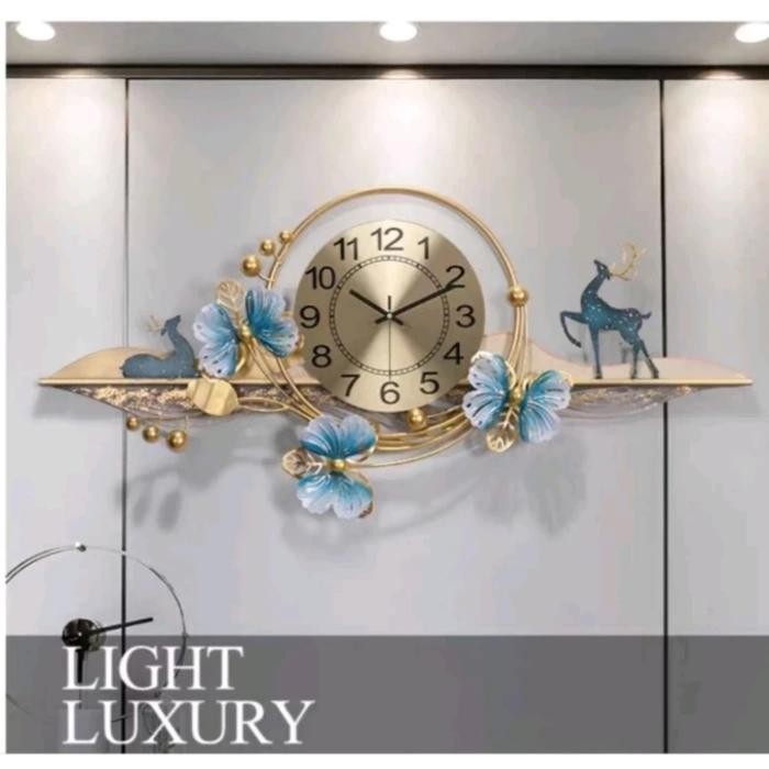 JAM DINDING BESAR DAUN GINKGO GREEN GOLD AESTHETIC