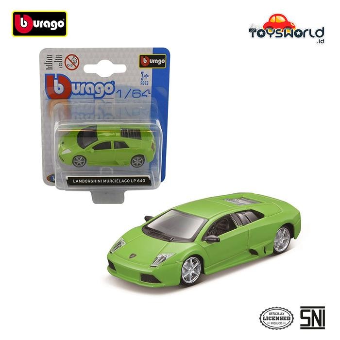 Stok Baru Bburago 1.64 Asst - Lamborghini Murcielago LP 640 Green