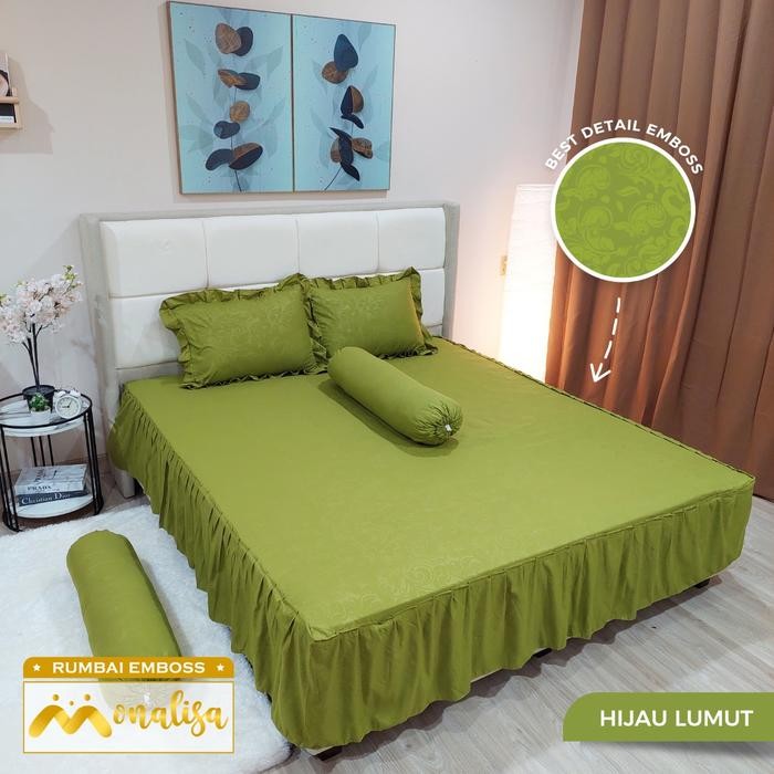 Monalisa Emboss Sprei Rumbai Uk 160 X 200 Tinggi Rumbai 40Cm