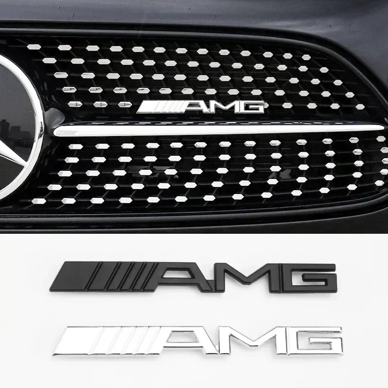 IMPORT 1pcs Front Grill Emblem Badge Decals For Mercedes Benz AMG Logo W204 W205 W210 W211 W212 W213