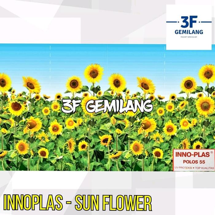 Pilihan- Innoplas - Fiber Plastik Pelapis Penutup Pagar Rumah Innoplas Motif Bunga Matahari