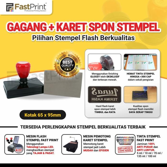 

Gagang Stempel Plus Karet Spon Potongan Ukuran Kotak 65X95Mm