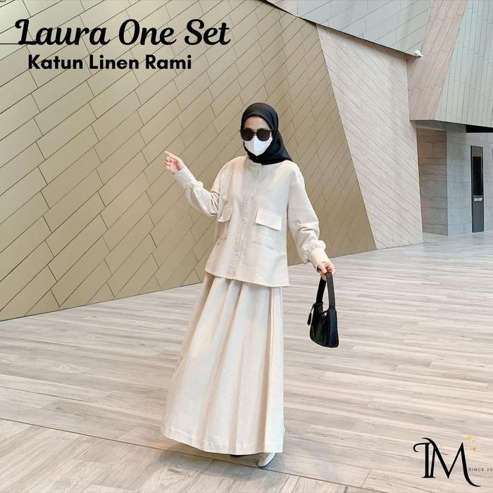 Pilihan- Intana More Laura One Set Kasual Bahan Katun Linen Rami