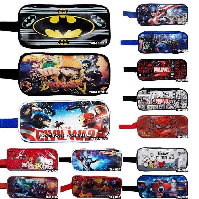 

New Tempat Pensil Anak Karakter Kartun Bahan Kain Tas Tebal Bagus Murah